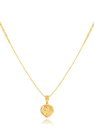 Eternal Love and Elegance: 22kt Gold Heart-Shaped Necklace 