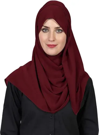 Long Chiffon Crepe Scarf - Soft Burgundy Color 