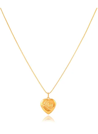 22kt Gold Heart Pendant and Chain 