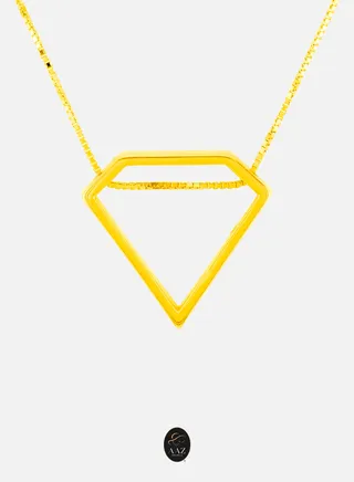 Diamond Shape 18K Gold Necklace 