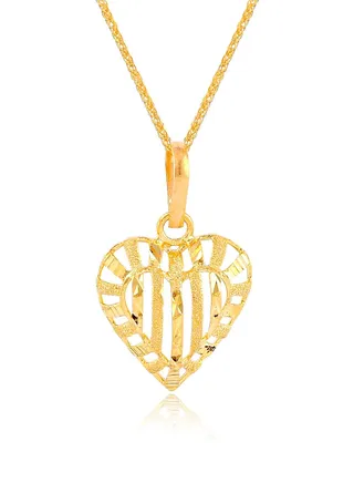 21K Gold Heart Shape Necklace 