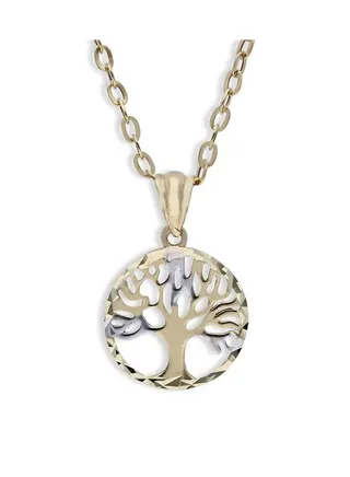 Dual Tone Gold Necklace (Chain with Tree Pendant) 18KT - FKJNKL18KU1103 