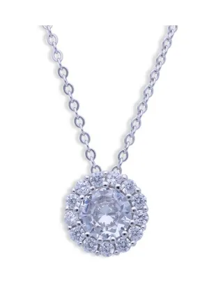 Sterling Silver 925 Round Shaped Solitaire Necklace FKJNKLSLU1108 