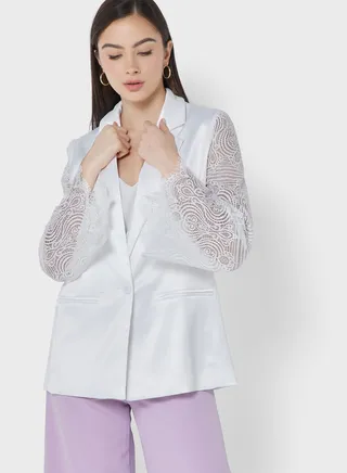 Lace Sleeved Blazer 