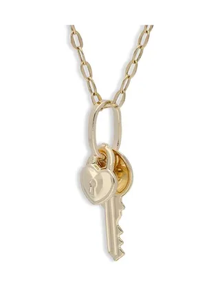 Gold Necklace (Chain with Key and Heart Lock Pendant) 18KT - FKJNKL18KU1124 