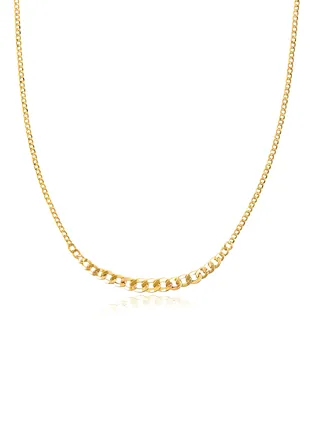 18K Gold Herringbone Chain Necklace 