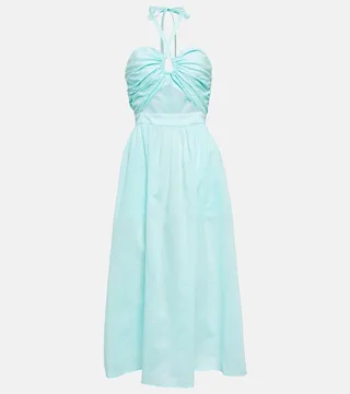 Cutout cotton midi dress