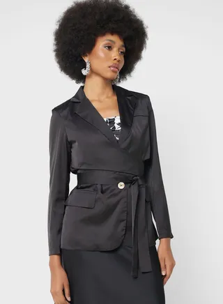Blazer With Tie Detail 