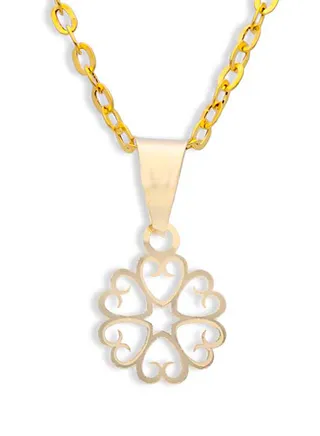 Gold Necklace (Chain with Flower Pendant) 18KT - FKJNKL18KU1049 