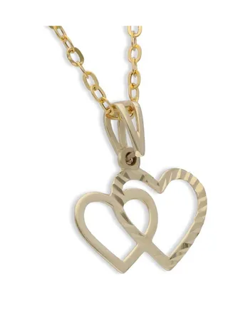 Gold Necklace (Chain with Twin Hearts Pendant) 18KT - FKJNKL18KU1039 