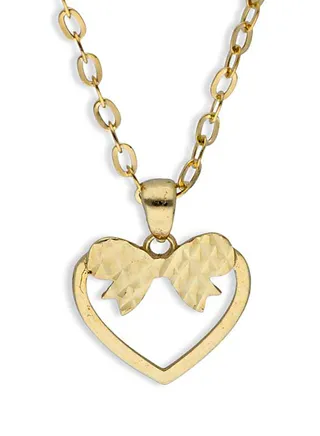 Gold Necklace (Chain with Heart Knot Pendant) 18KT - FKJNKL18KU1087 