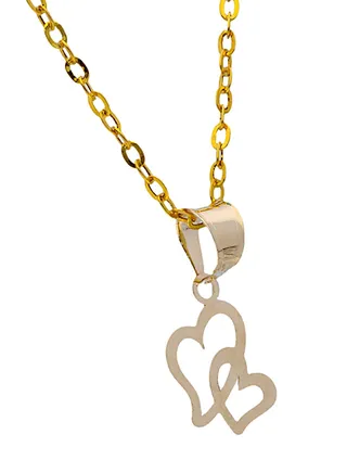 Gold Necklace (Chain with Twin Hearts Pendant) 18KT - FKJNKL18KU1056 