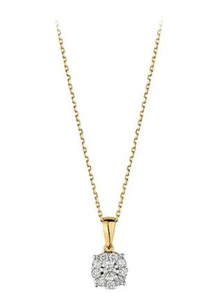 18K Gold Chain Link Pendant Necklace 