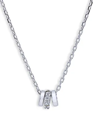 Sterling Silver 925 Rings Necklace - FKJNKLSLU6089 