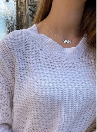 Silver 925 Personalized Classic English Name Necklace 