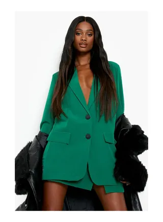 Colour Pop Longline Tailored Blazer 