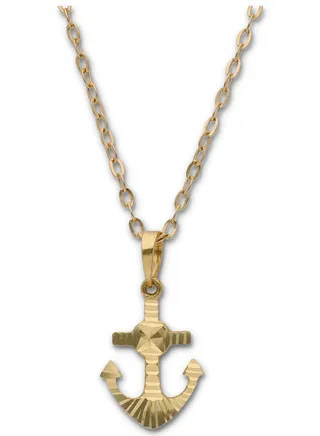 Gold Necklace (Chain with Gold Anchor Shaped Pendant) 18KT - FKJNKL18KU6128 