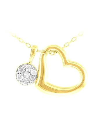 18K Gold Heart Shaped Diamond Studded Necklace 