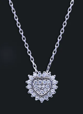 Sterling Silver 925 Heart Shaped Necklace - FKJNKLSLU1109 