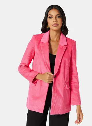 Oversized Corduroy Collar Blazer 