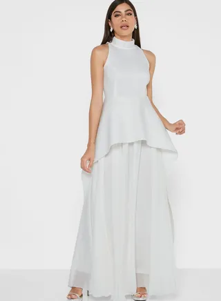 Double Layer Waist Gathered Dress