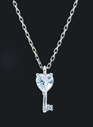 Sterling Silver 925 Key Necklace - FKJNKLSLU1106 