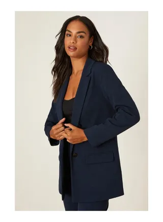 Scuba Mock Double Breasted Blazer 