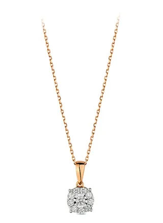 18K Gold Chain Link Pendant Necklace 