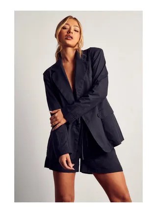 Linen Oversized Blazer 