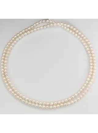 Necklace 1st 90Cm, Freshwater Pearls, B Quality, White Color, 6.0-5.5MM, Endless 