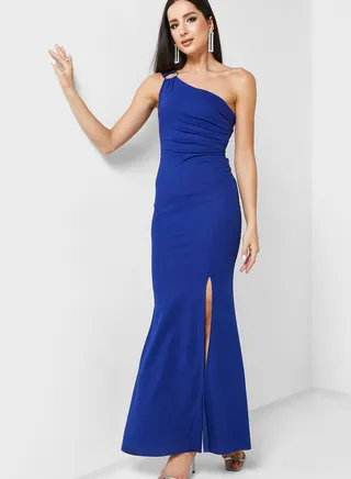 One Shoulder Dress With Slit