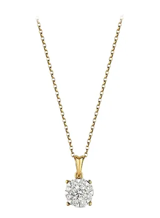 18K Gold Chain Link Pendant Necklace 