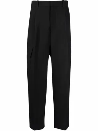 Straight-Leg Cotton Trousers
