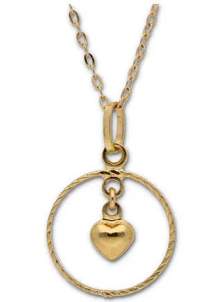 Gold Necklace (Chain with Heart Shaped Pendant) 18KT  - FKJNKL18KU6116 