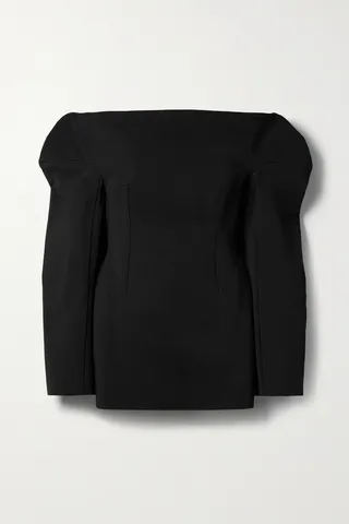 16ARLINGTON - Sage Off-the-shoulder Crepe Mini Dress - Black
