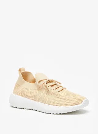 Textured Sports Shoes with Lace-Up Closure 