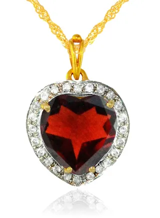 18K Gold Genuine Heart Diamonds Necklace 0.14 Carat 