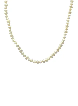 10 Karat Gold With Pearls Strand Necklace 