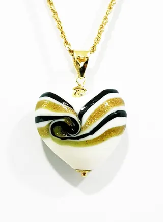 18K Pure Gold Heart Necklace 