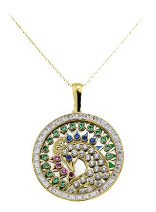 18K Peacock Gold Pendant 