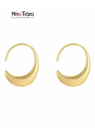 Personalized Metal C Shape Fashion Metal Style Earrings 