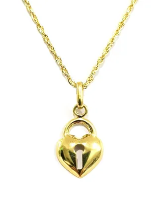 18K Pure Gold Heart Design Necklace 