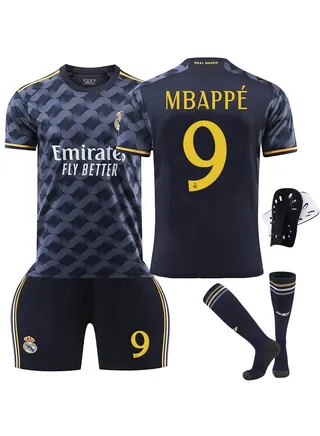 Real Madrid No. 9 Mbappe Football Uniform Four-Piece Set 