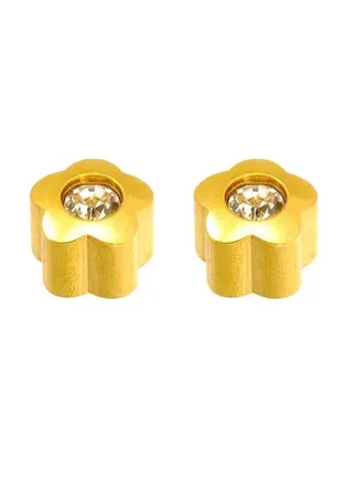 Stone Flower Shaped Ap Gp Studs 