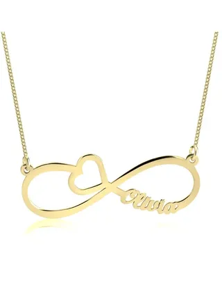 Silver 925 Personalized Personalized Infinity Heart Name Necklace 