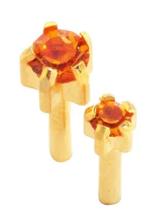 Gold Plated November Birth Stone Stud Earrings 