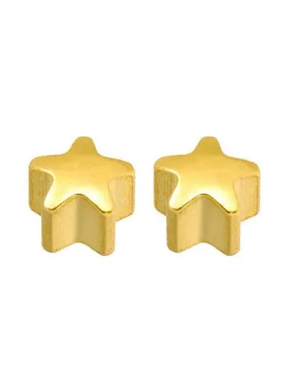 Gold Plated Star Shape Stud Earrings 
