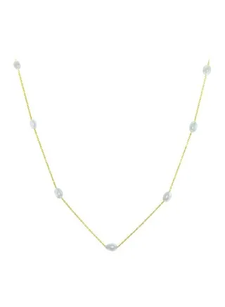 10 Karat Gold Opera Necklace With Pearls 