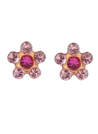 Daisy Light Rose – Fuchsia 24K Pure Gold Plated Ear Studs For Kids 