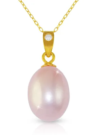 18K Gold Pearl Pendant Necklace 